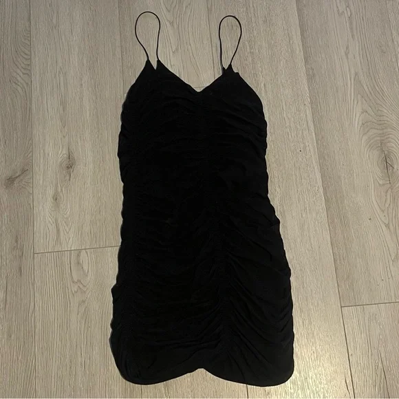 Wilfred Black Ruched Mini Dress - Picture 7 of 7